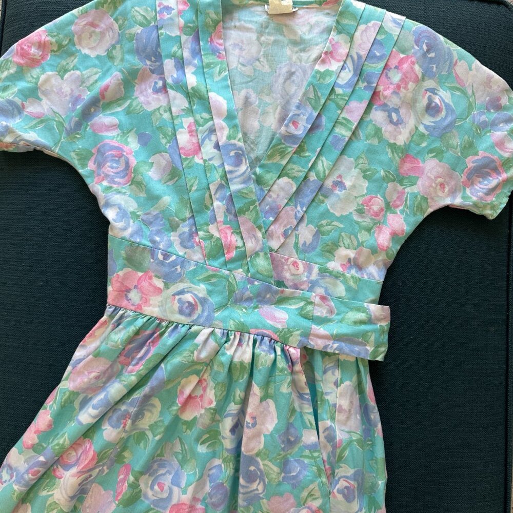 Vintage Impromptu Floral Wrap Dress Medium - Picture 10 of 10